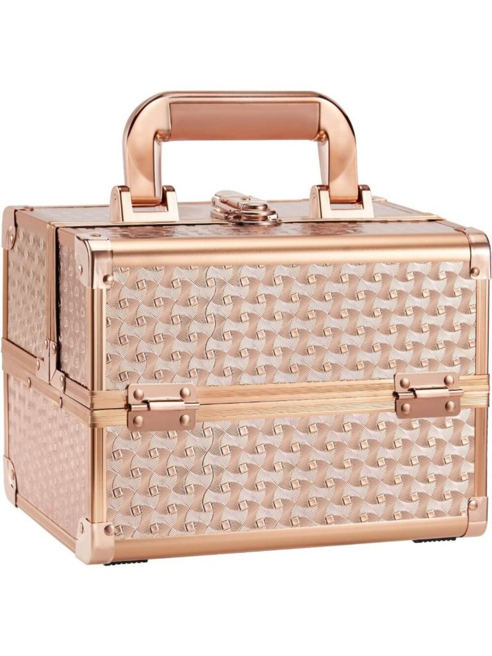 Stylish Makeup Case Organizer with Mirror | Cosmetic Train Case for Travel